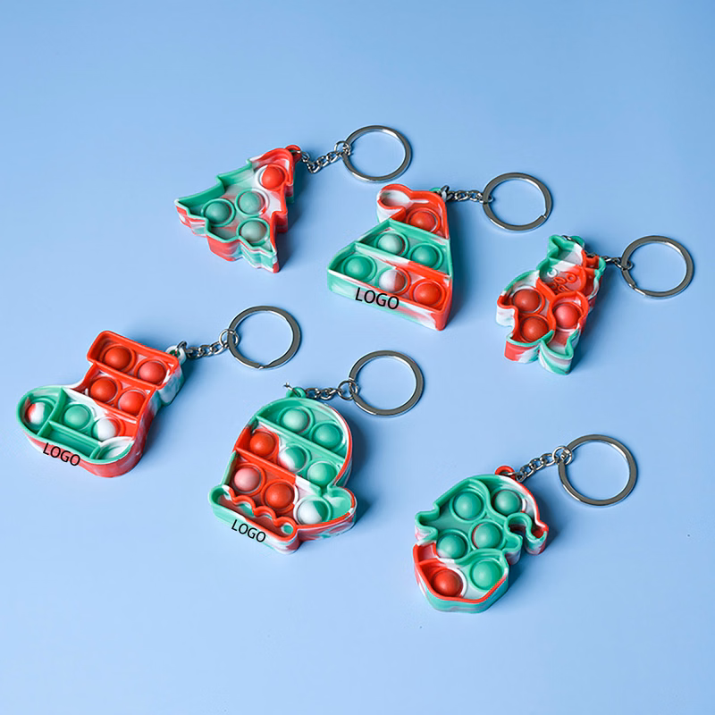 Mini Pop Push It Fidget Toy Keychain for Kids Adults