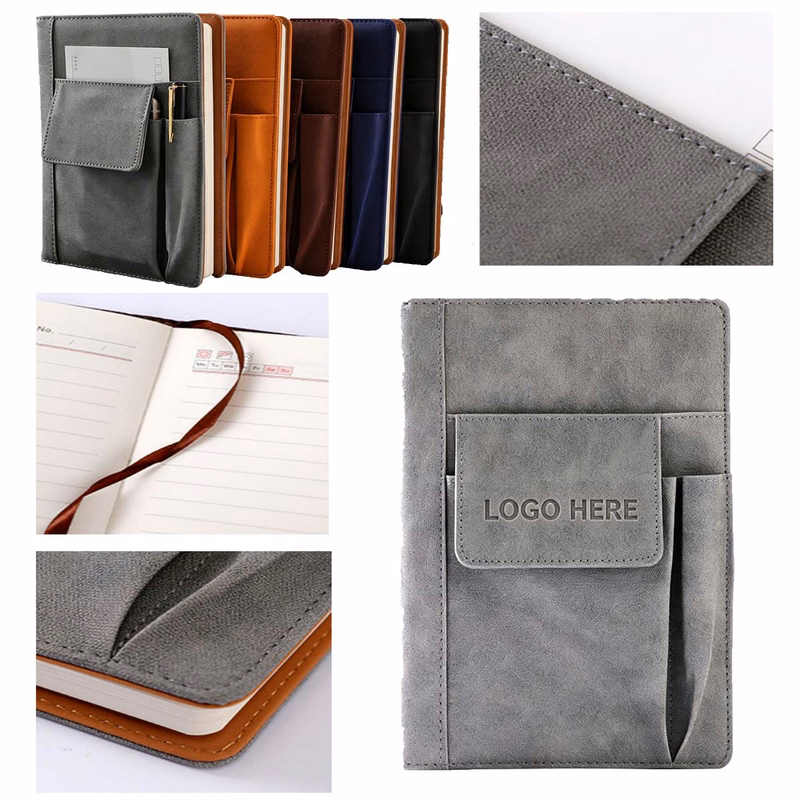 Multi-Pocket Soft PU Office Notepad