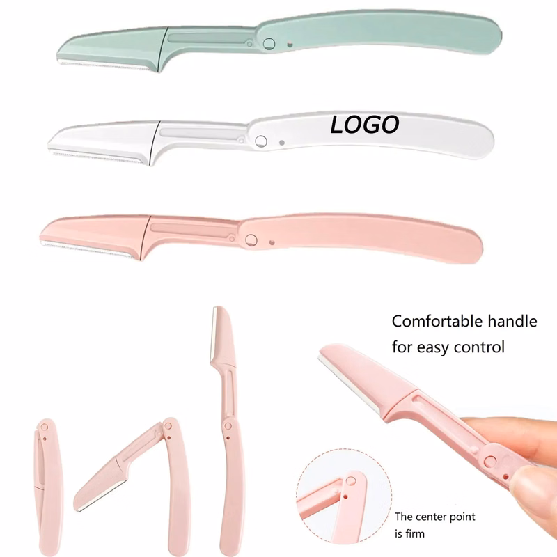 Folding Eyebrow Trimmer with Replaceable Blades
