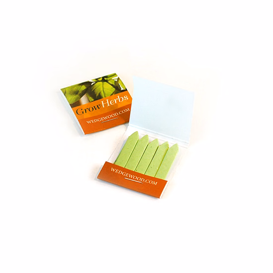 Small Herb Seed Paper Matchbook, Single-Sided