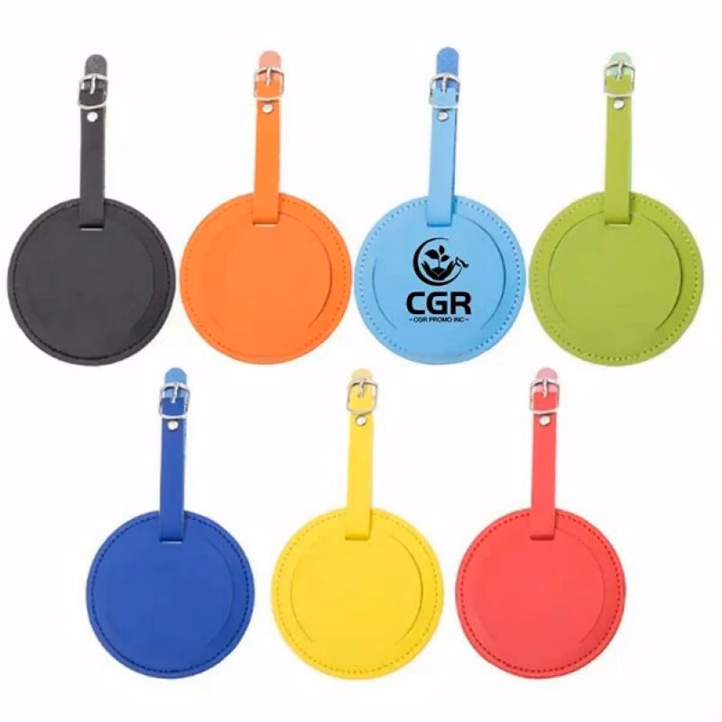 Pu Leather Round Baggage Tag