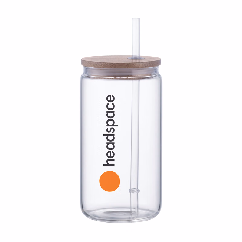 Reservoir-IX 18 Oz. Can Shaped Glass Tumbler with Straw