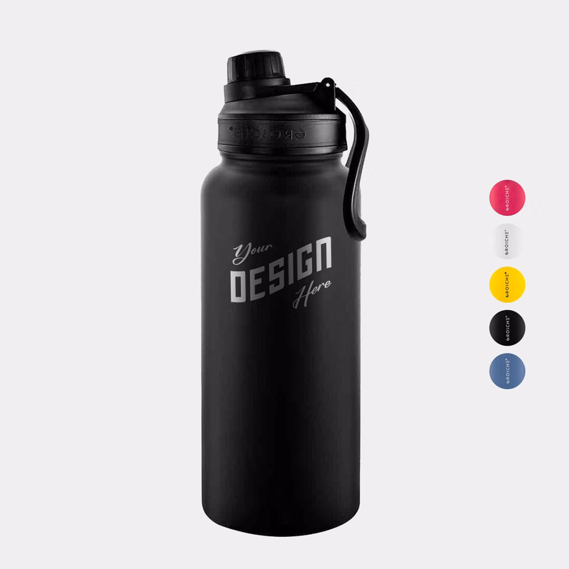 32 oz. GROSCHE® CHICAGO STEEL Insulated Water Bottle with Chug Lid