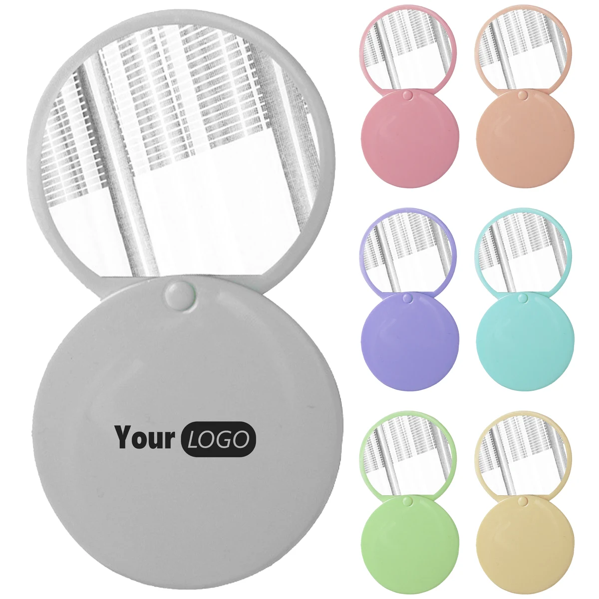 Plastic Portable Petal Compact Mirror 1