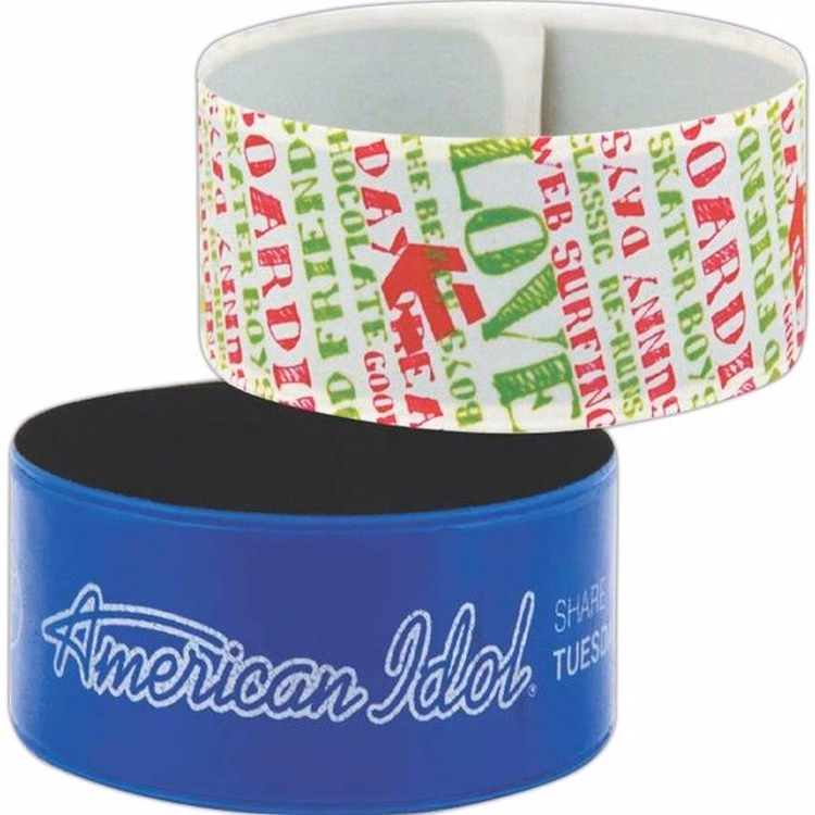 Reflective Vinyl Slap (Large) Bracelet (1 to 2 Color Logo)
