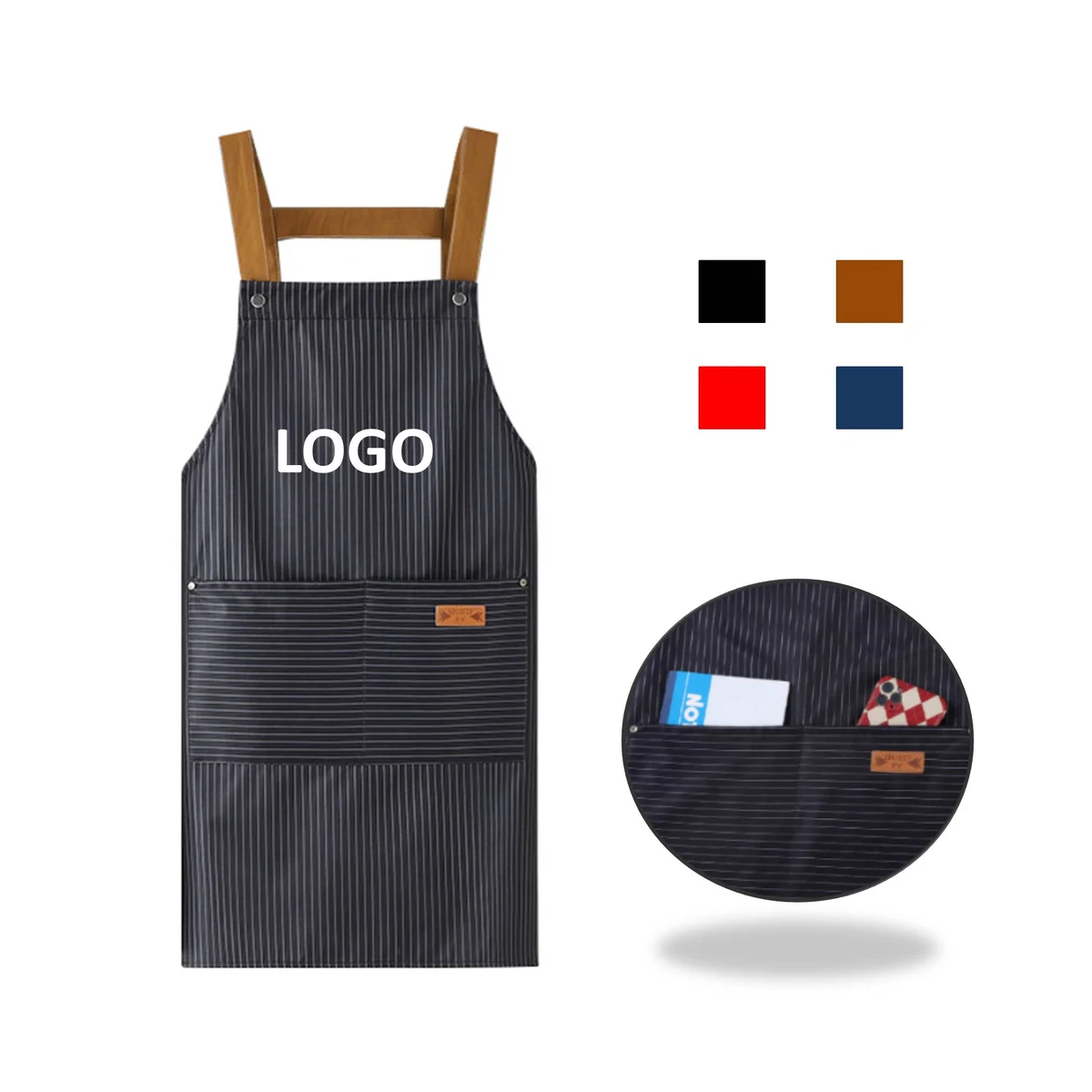 Cooking Two-Pocket Bib Aprons 1