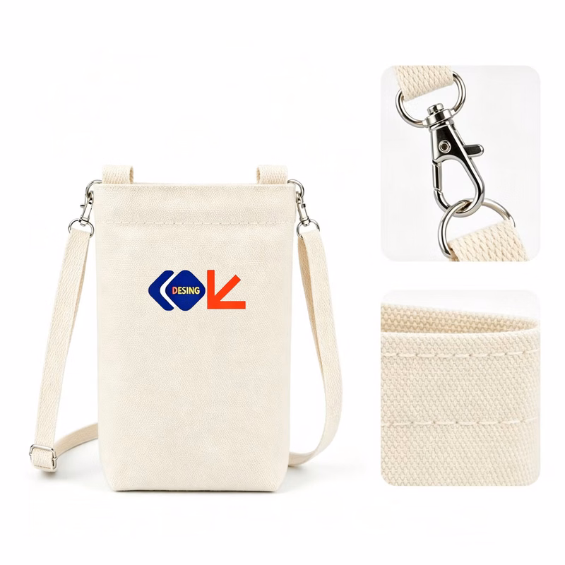 Canvas Water Bottle Crossbody Sling