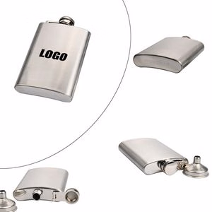 Vertical 4oz Stainless Steel Flask With Tightly Sealed Cap