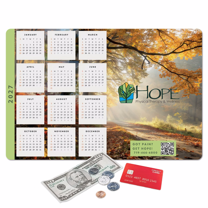 Vynex Peel&Place Ultra Thin Removable/Repositionable Calendar Counter Mat-10"x15"x.015"