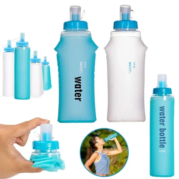 Foldable Silicone Water Bottle Soft Flask for Commutes, Fitness and Travel 1