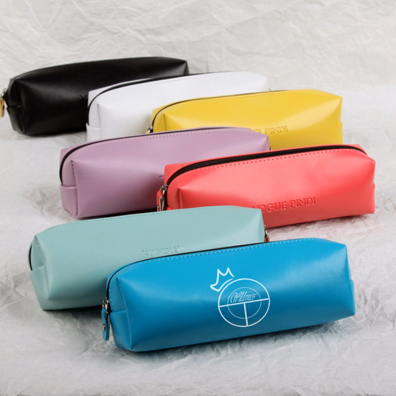 Zippered PU Leather Pencil Cases