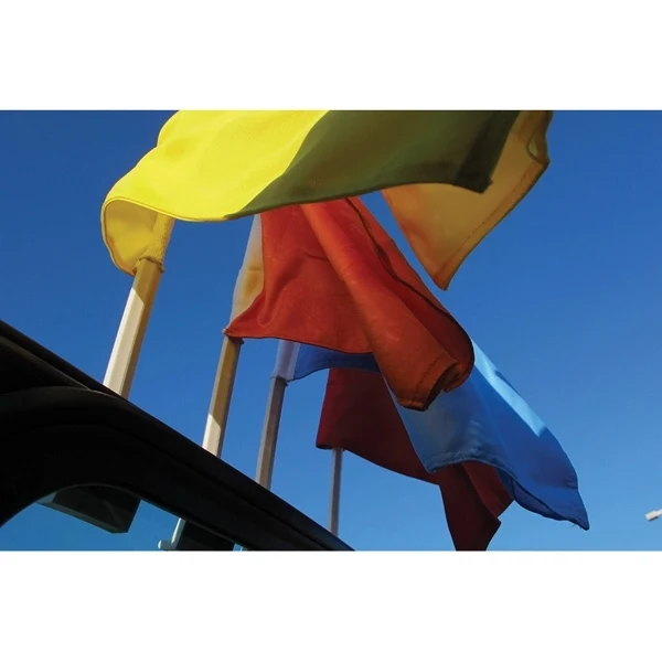 7.5" x 10.5" Stock Blank Car Flag - 2 ply w/Pole 1