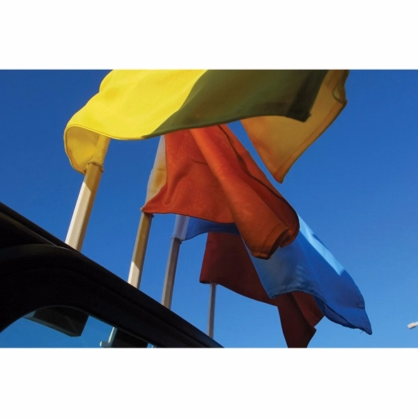 7.5" x 10.5" Stock Blank Car Flag - 2 ply w/Pole