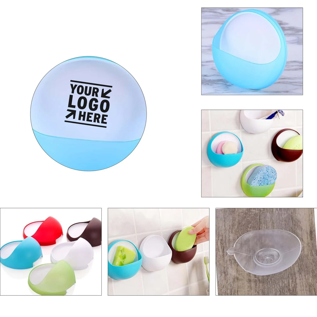 Wall-Mounted Bath Suction Cup Plastic Shower Soap Holder 1