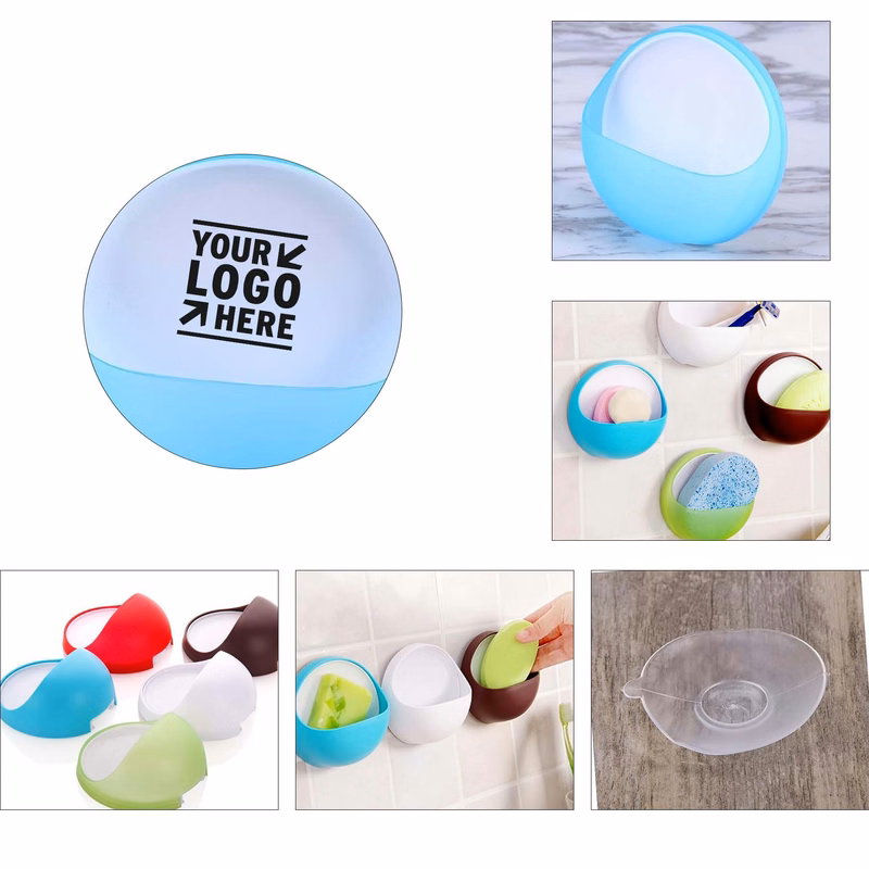 Wall-Mounted Bath Suction Cup Plastic Shower Soap Holder