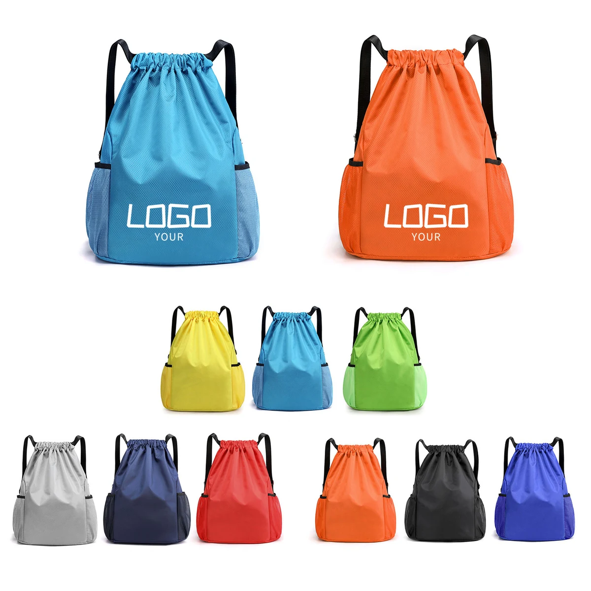 Waterproof Drawstring With Side Pocket Sports Pocket Backpack 1
