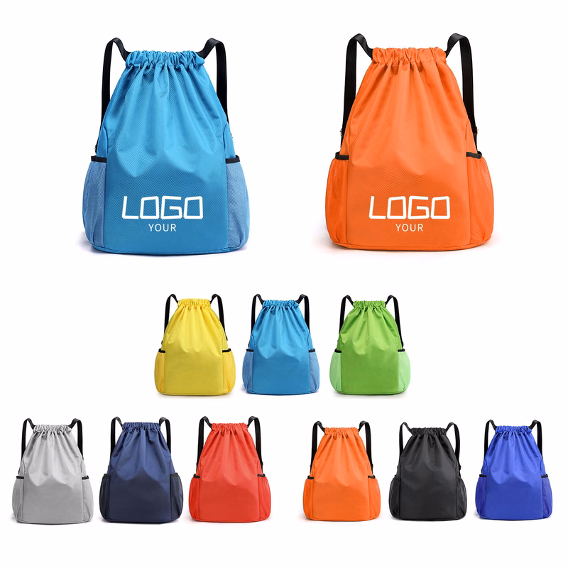 Waterproof Drawstring With Side Pocket  Sports Pocket Backpack