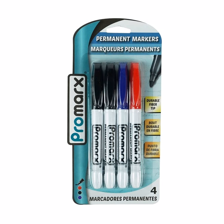 Permanent Markers - Assorted 4 Pack
