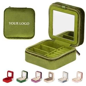 Small Mini Travel Portable Velvet Jewelry Box 1