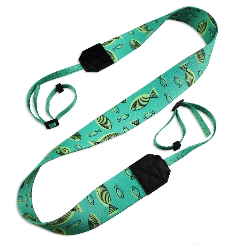 Custom Polyester and Leather Cut logo Camera Straps 1