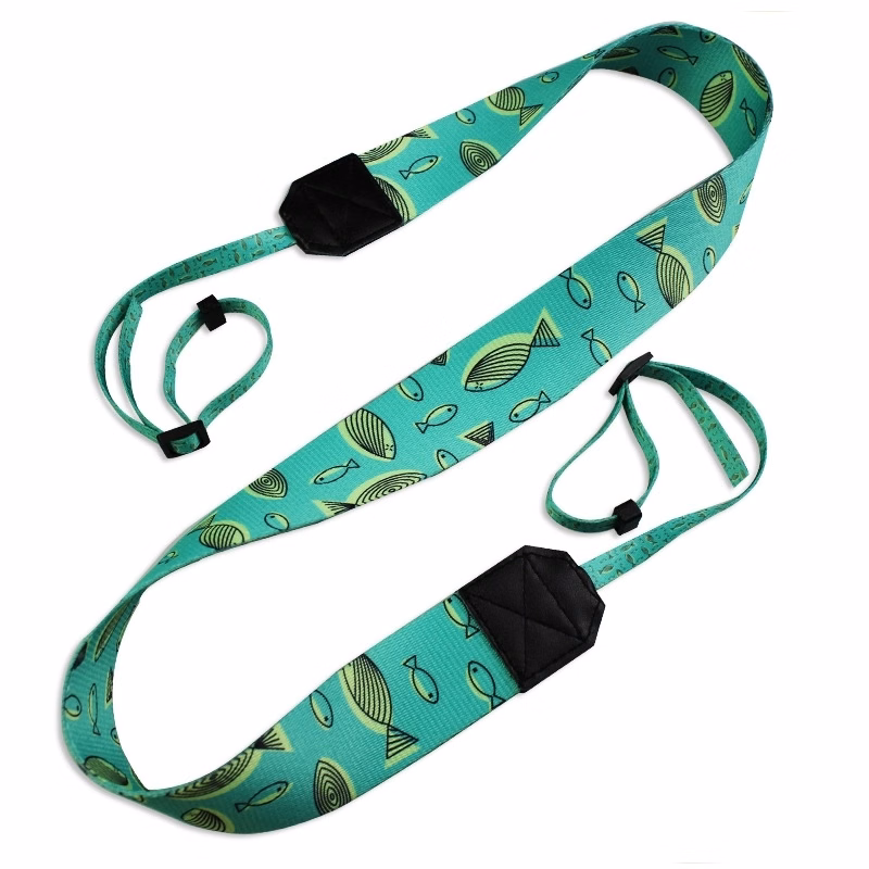 Custom Polyester and Leather Cut logo Camera Straps