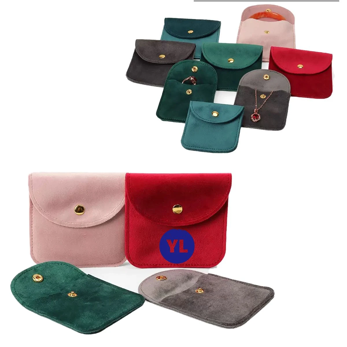 Premium Velvet Snap-Button Jewelry Pouch 1
