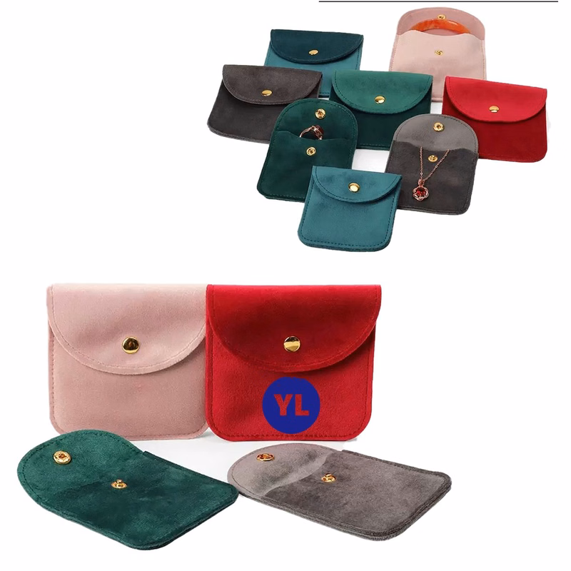 Premium Velvet Snap-Button Jewelry Pouch