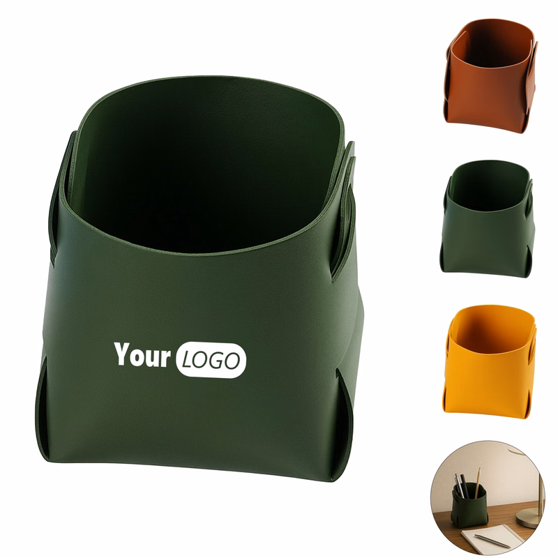 Foldable PU Leather Pen Holder