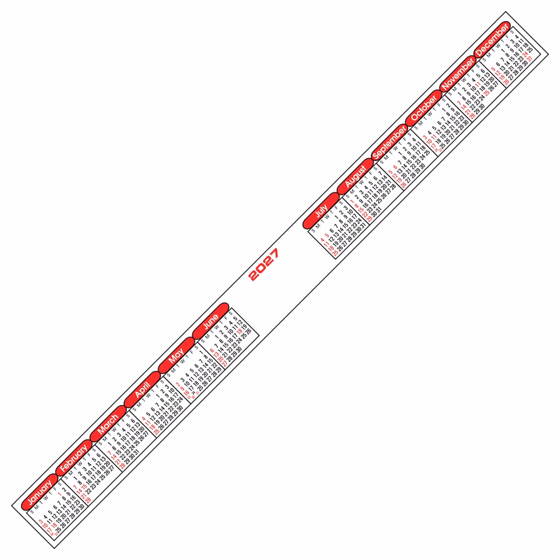 Kwik-Stik Horizontal Year at a Glance Computer Monitor Calendar