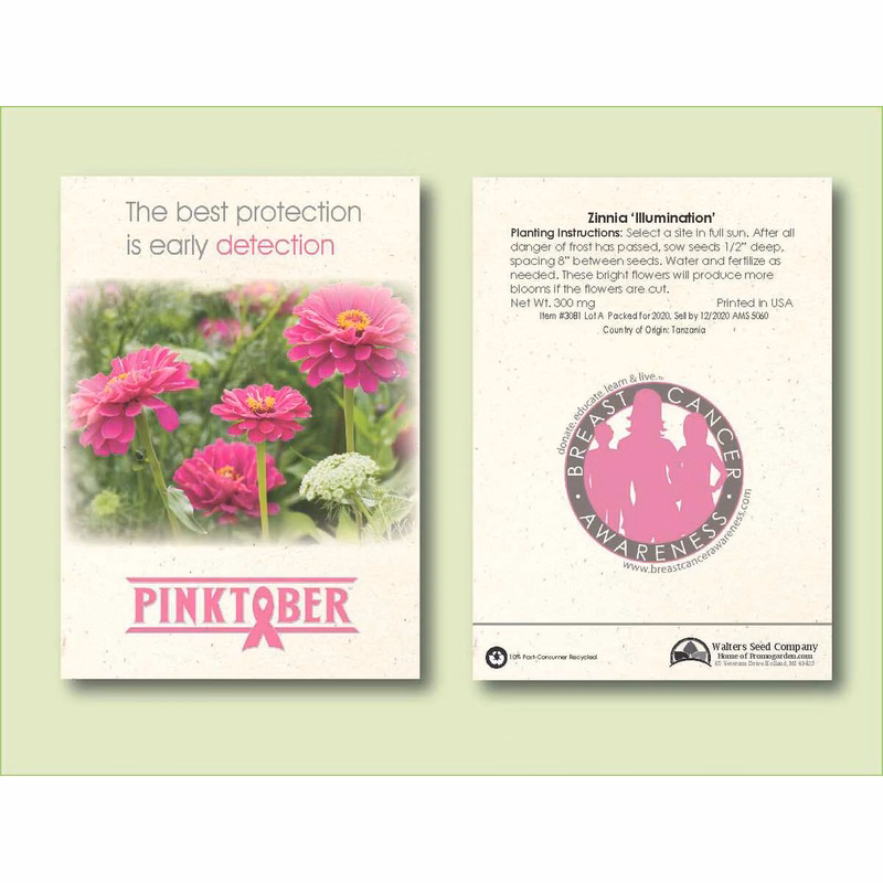 Zinnia Pink Illumination Flower Seed Packets - Size 3.25" x 4.5"