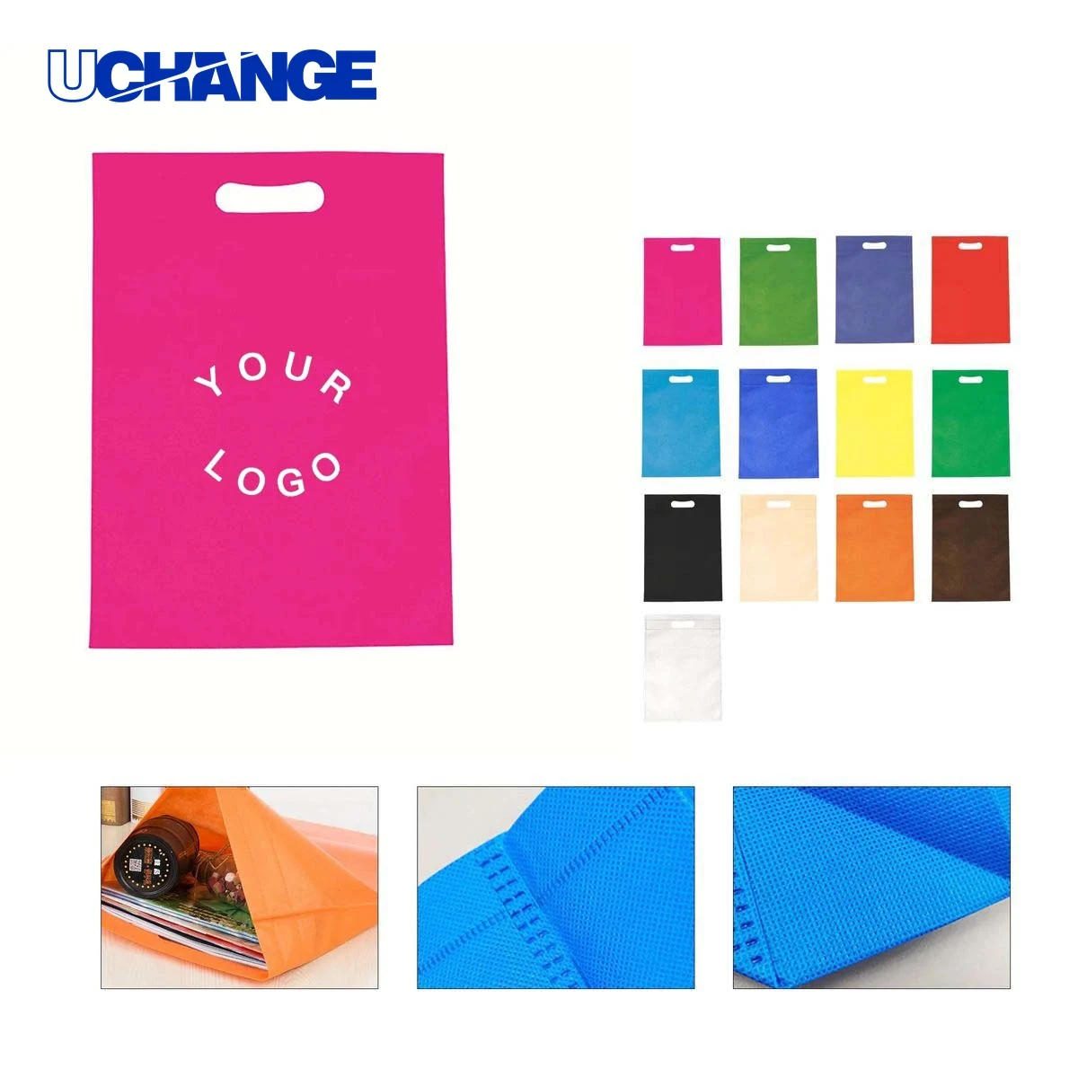 Nonwoven Tote Bag with Cut Handles 1