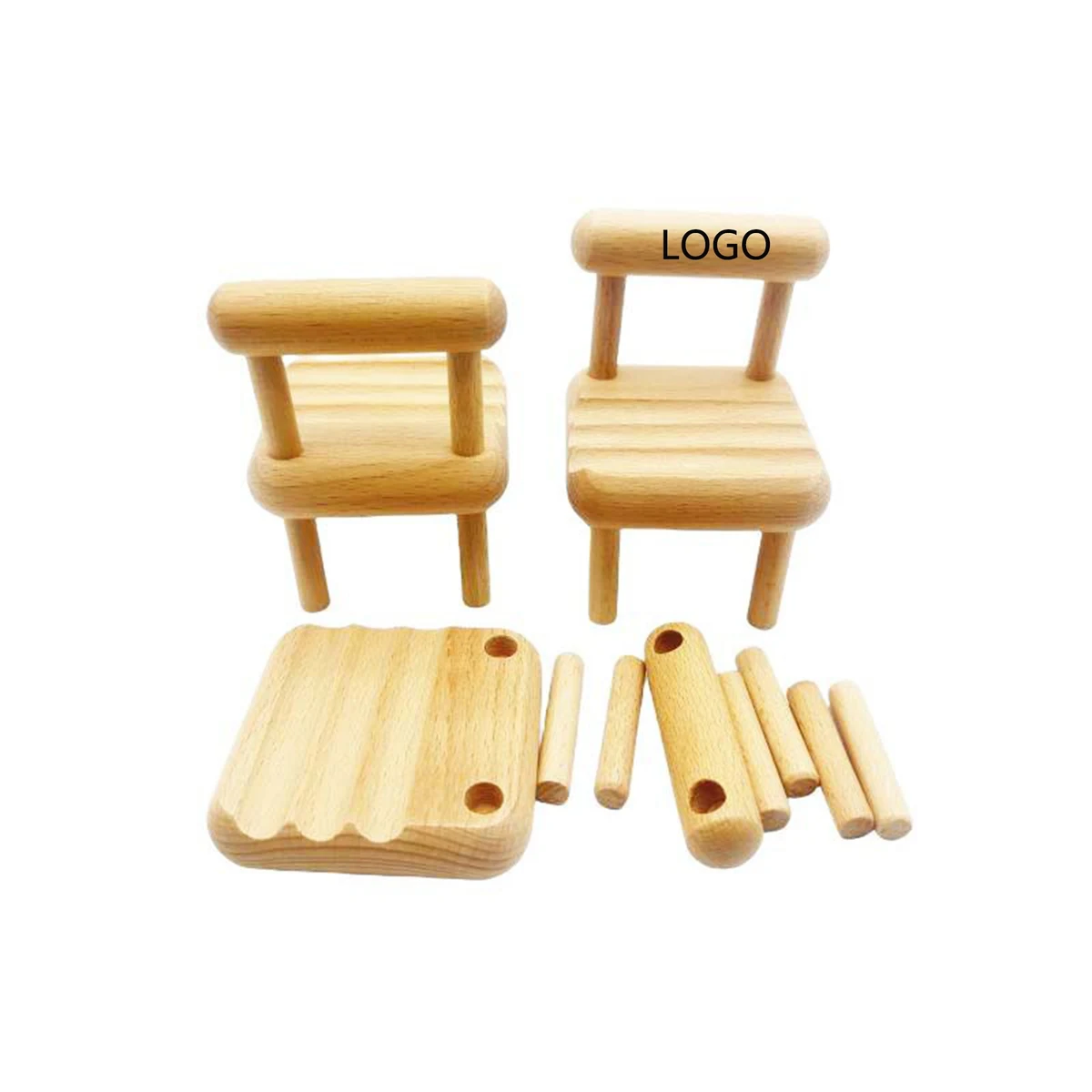Mini Furniture Stool Solid Wood Phone Stand 1