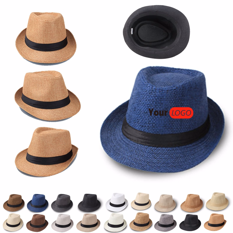 MOQ20 Linen Fabric Sun Hat Customizable Logo
