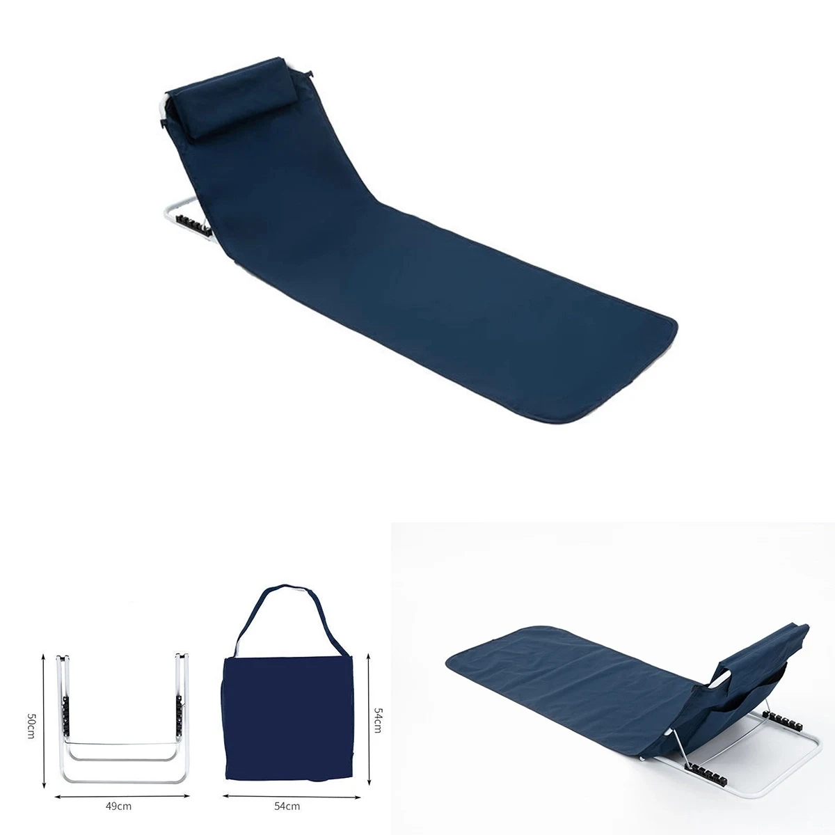 Adjustable Pool Lounge Beach Chair Folding Lawn Recliners 1