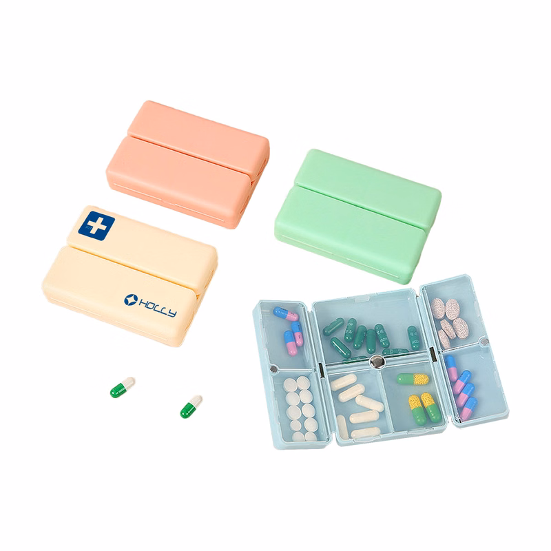 Moq25 Magnetic Foldable Pill Organizer With 7 Compartments