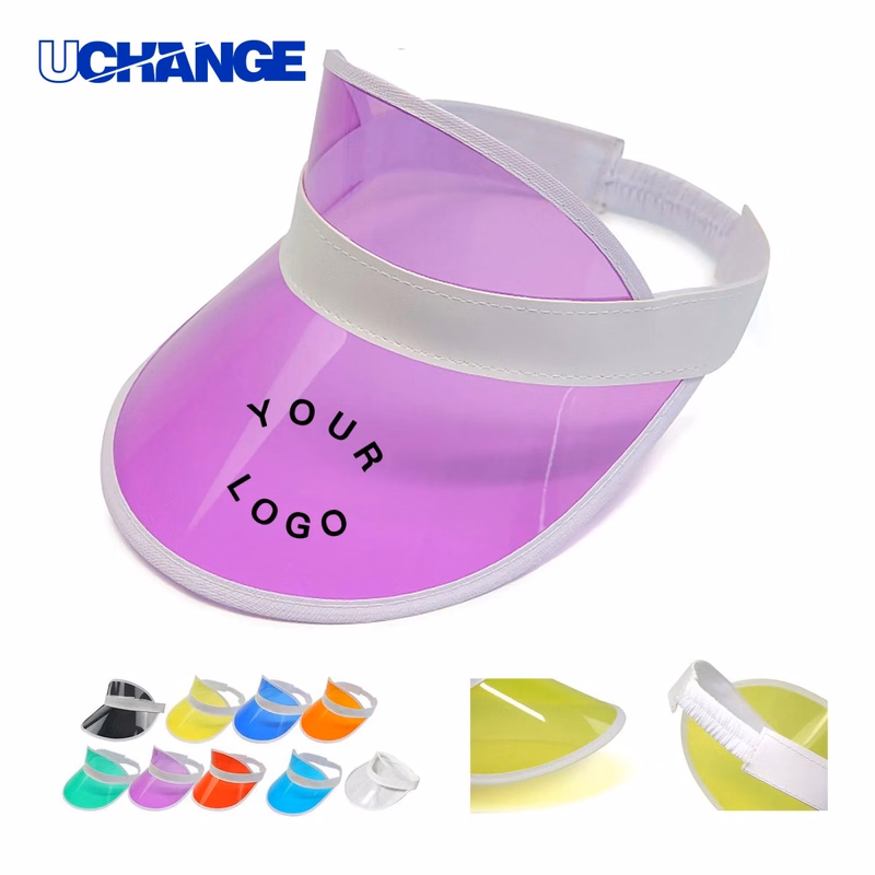 Breathable PVC Sun Visor Hat Headwear with Open Top Design