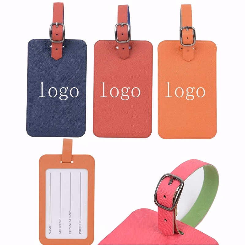 Luxury Leather Bag Tag With Foil Stamping Logo