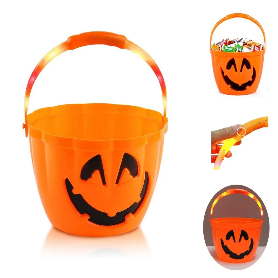 LED Plastic Halloween Gifts Candy Pumpkin Basket 1
