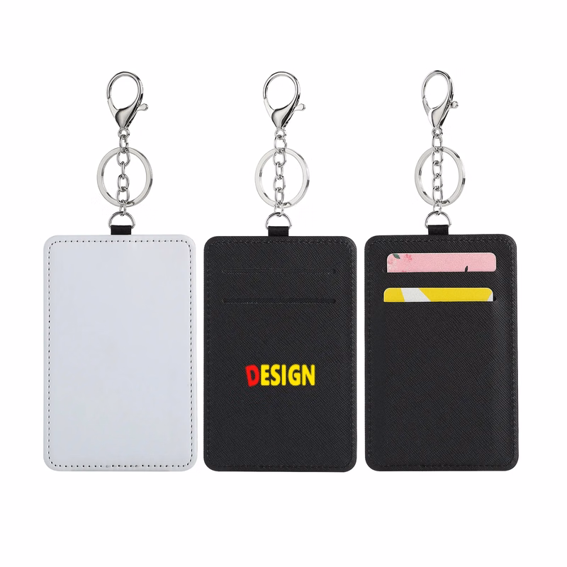 PU Leather ID Holder Keychain