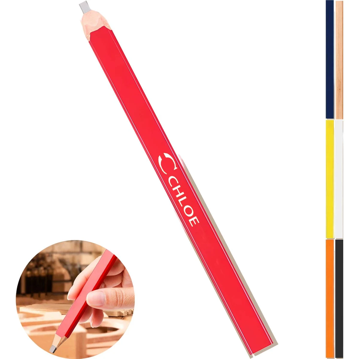 Poplar Wood Octagon Carpenter Pencil 1