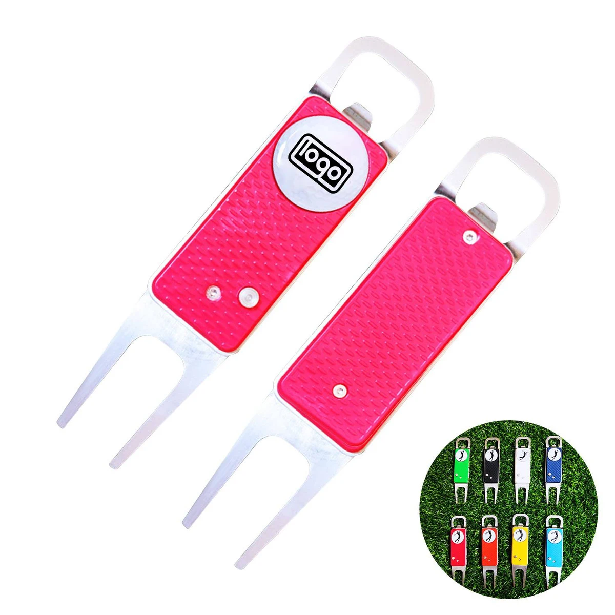 Ergonomic Zinc Alloy Golf Green Fork 1
