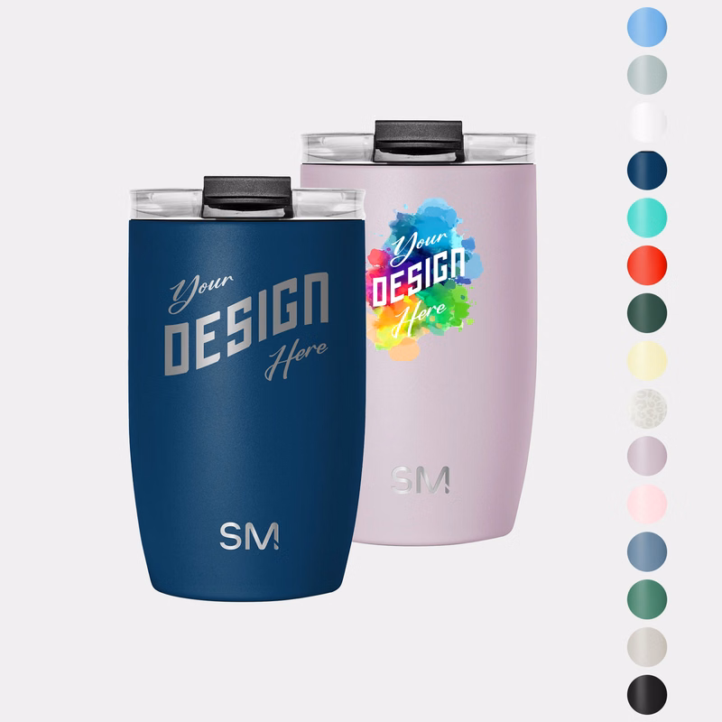 12 oz Simple Modern® Stainless Steel Double-Walled Insulated Voyager Tumbler with Clear Flip Lid & Straw
