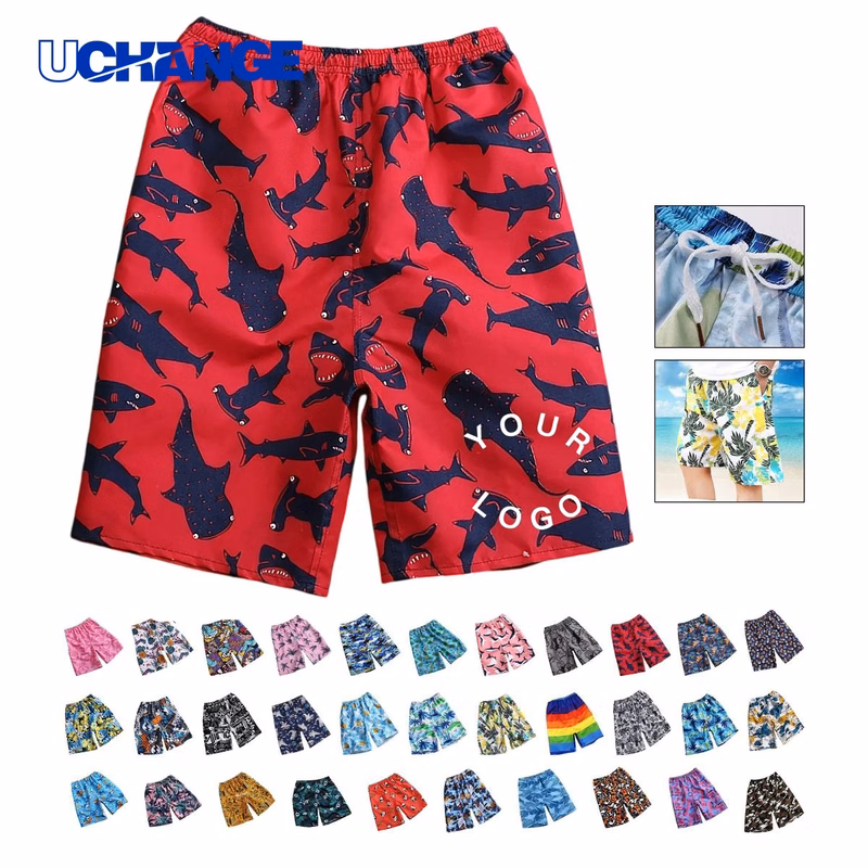 Polyester Beach Shorts with Adjustable Drawstring Waist for Outdoor Use