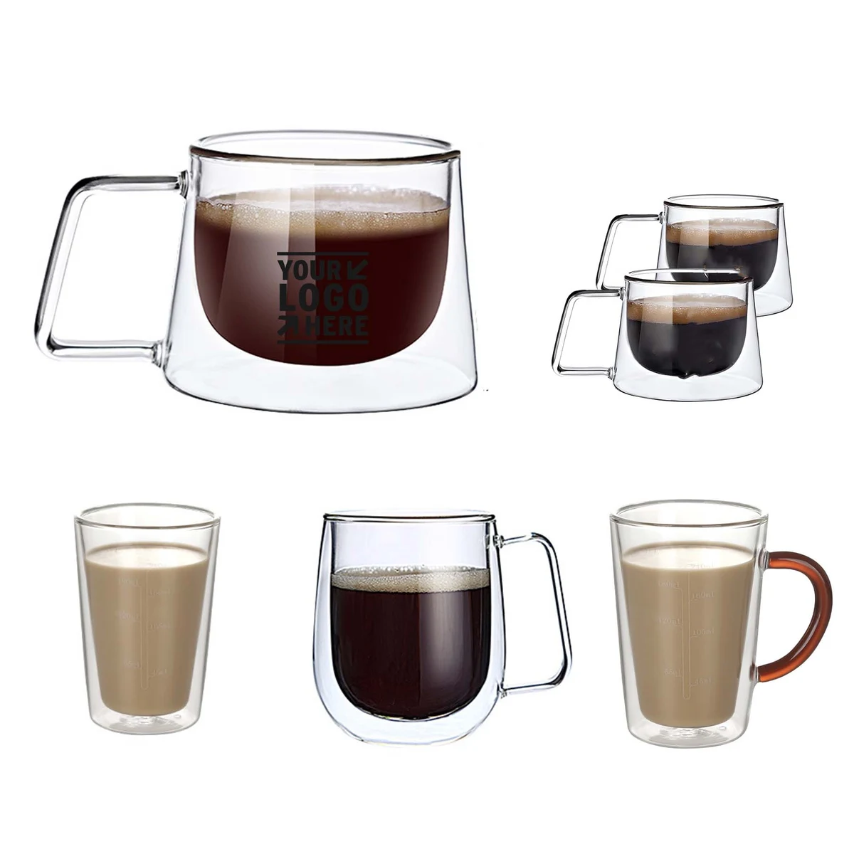 7OZ High Borosilicate Double Wall Glass Insulation Cold Hot Drinks Cup Home Restaurant Coffee Mug 1