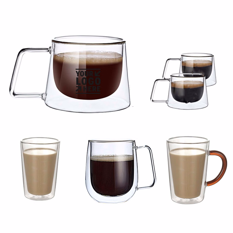 7OZ High Borosilicate Double Wall Glass Insulation Cold Hot Drinks Cup Home Restaurant Coffee Mug