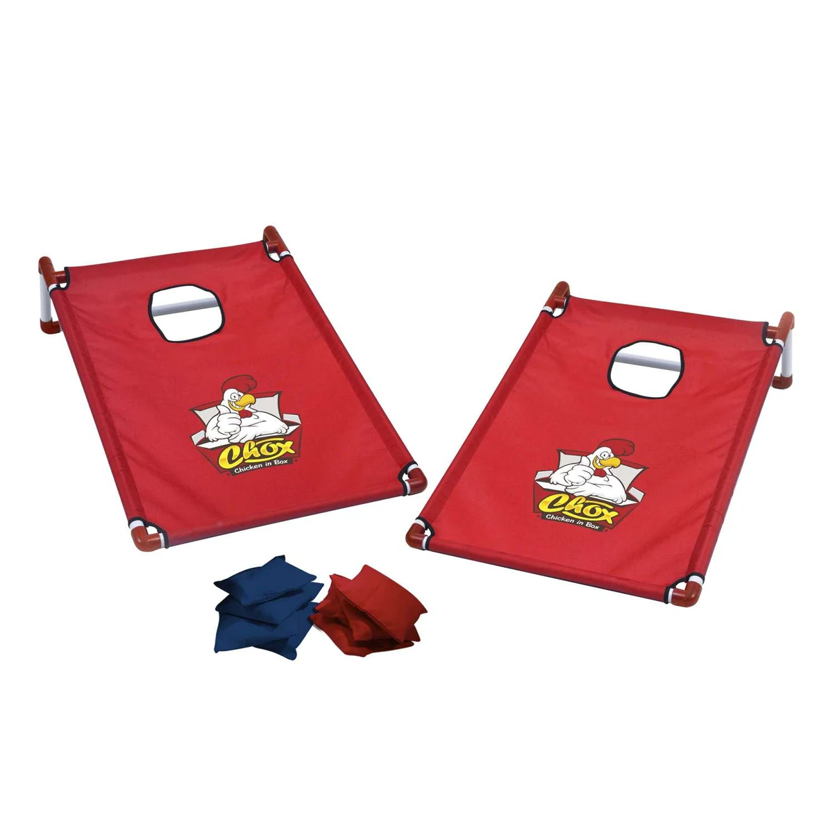 Portable Cornhole, 4 Navy & Red Bean Bags 1