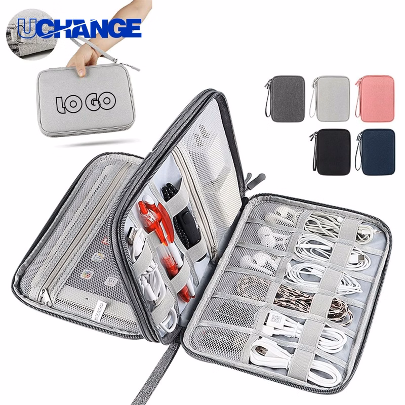 Travel Cable Organizer Bag with Water-Resistant Pouch