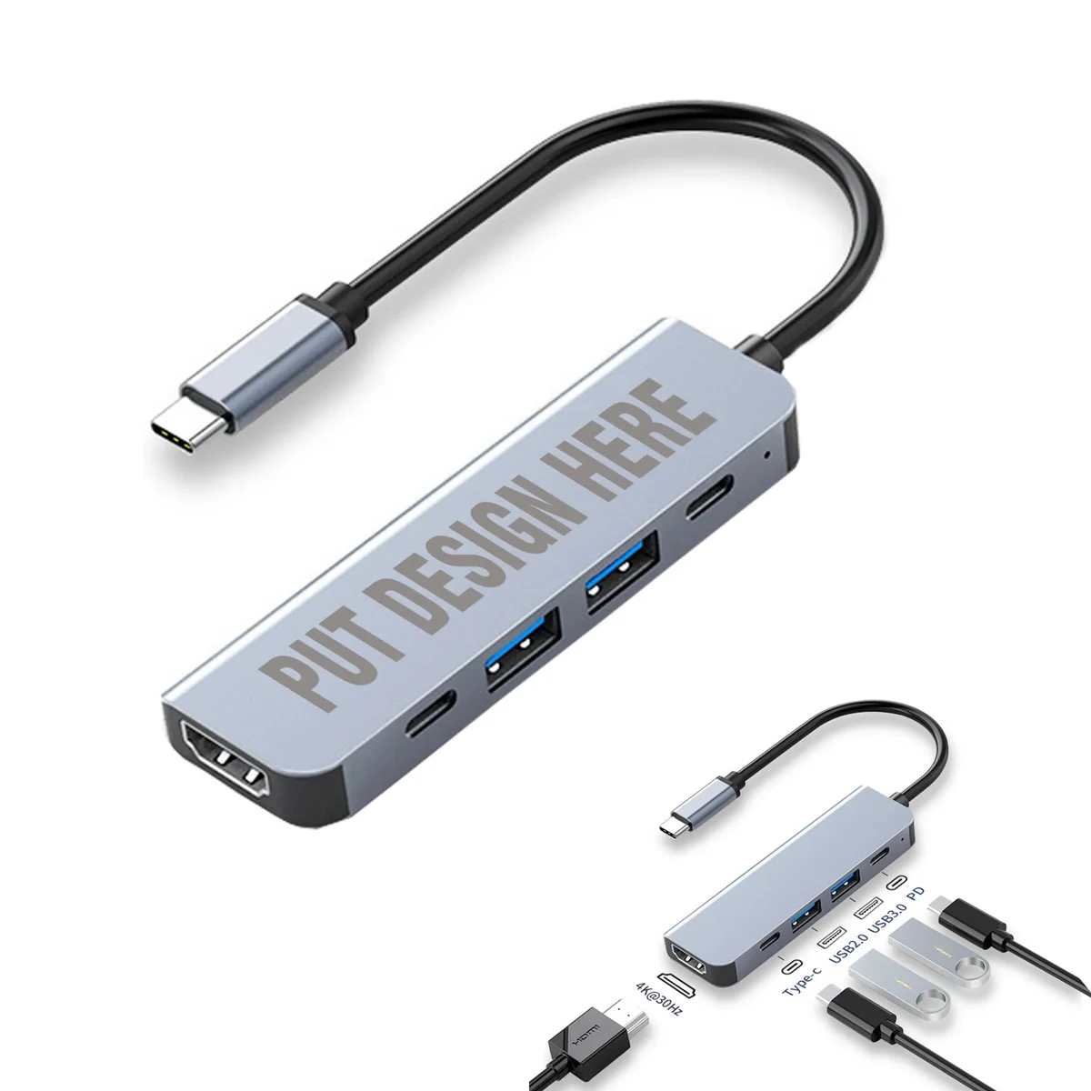 TYPC (USB-C) Docking Station 5-In-1 MOQ 50 PCS 1