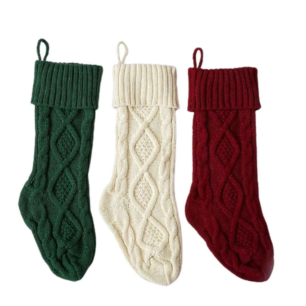 Knitted Cotton Christmas Stocking 1