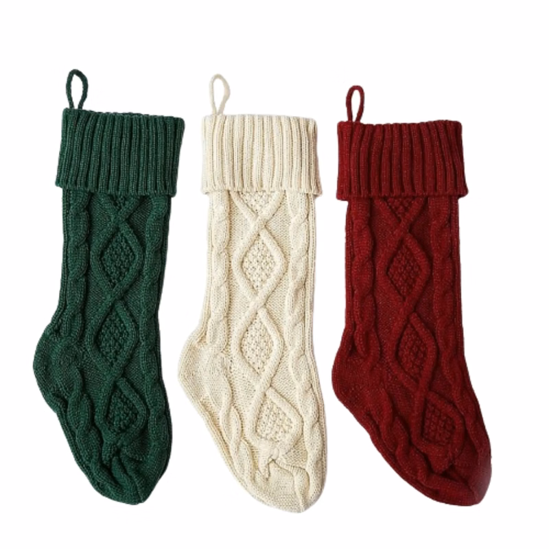 Knitted Cotton Christmas Stocking